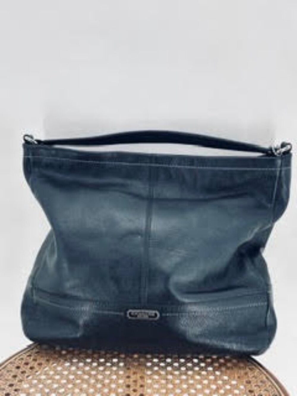 Black Pebbled Leather Green Interior Coach Hobo Satchel F23293 SKU 32531-20